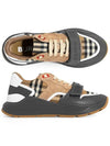 Ramsey Vintage Check Leather Suede Low Top Sneakers Beige - BURBERRY - BALAAN 5