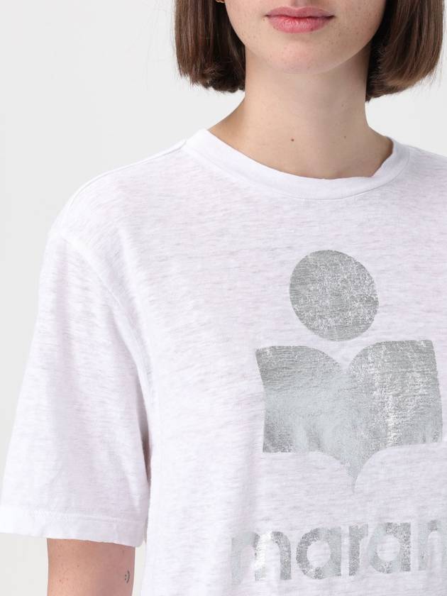 T-shirt Isabel Marant Etoile in lino con logo - ISABEL MARANT ETOILE - BALAAN 3