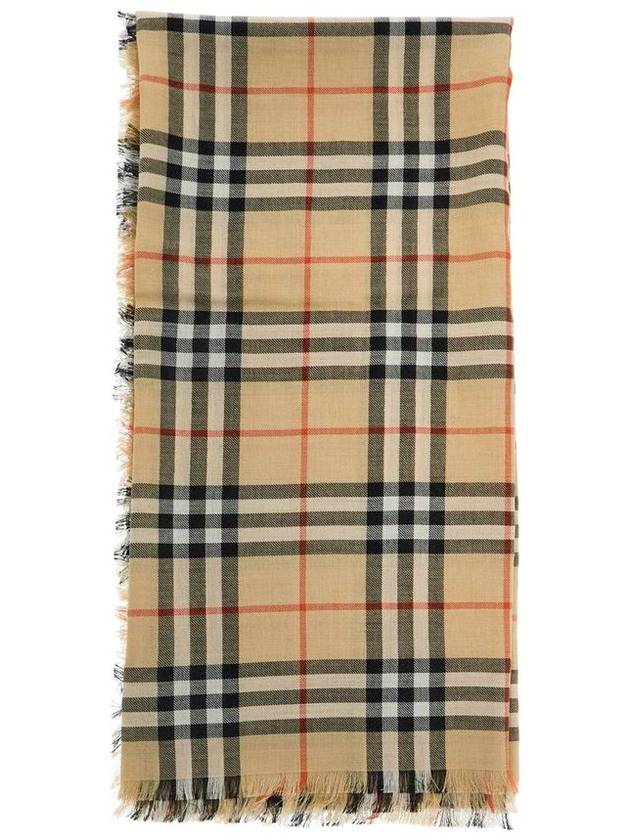 Check Cashmere Silk Scarf Sand - BURBERRY - BALAAN 4