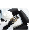 CC logo leather hair chouchou tripe hair band and bracelet black gold AB7848 - CHANEL - BALAAN 6