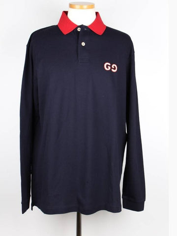 GG logo collar tie navy L - GUCCI - BALAAN 1