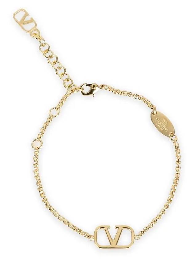 V Logo Signature Chain Bracelet Gold - VALENTINO - BALAAN 3