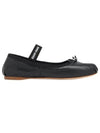 Women's Logo Leather Ballerinas Black - MIU MIU - BALAAN 2