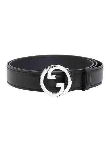 Blondie Interlocking G Buckle Leather Belt Black - GUCCI - BALAAN.