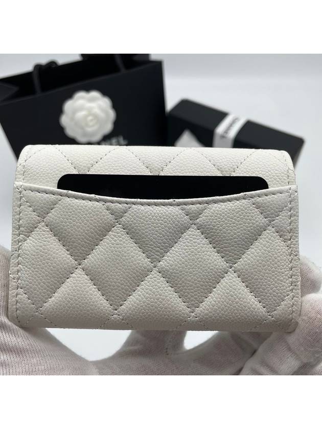 Classic snap zipper card wallet caviar ivory gold AP4096 - CHANEL - BALAAN 4