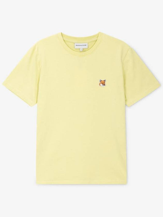 Women s Fox Head Chalk Yellow Short Sleeve T Shirt LW00105KJ0008 CY - MAISON KITSUNE - BALAAN 1