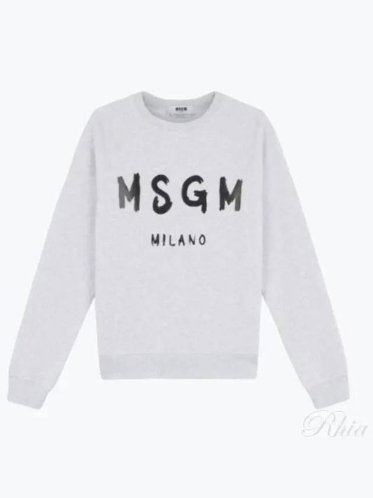 Milano Brushed Logo Print Crew Neck Sweatshirt Grey - MSGM - BALAAN 2