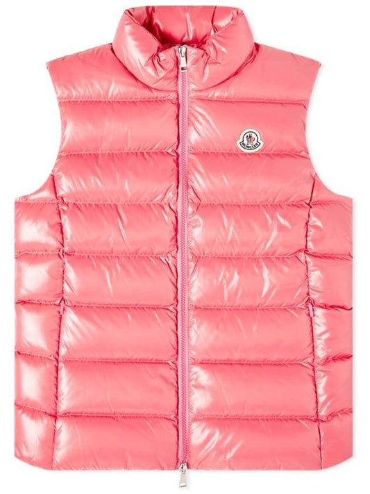Ghany Ghany logo patch padded vest coral pink - MONCLER - BALAAN 1