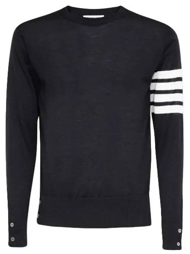 4 Bar Armband Classic Merino Wool Knit Top Navy - THOM BROWNE - BALAAN 2