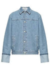 Fisherman Turn Up Denim Jacket Blue - LOEWE - BALAAN 2