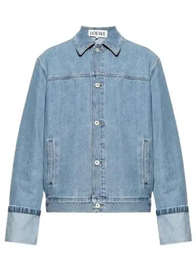 Fisherman Turn Up Denim Jacket Blue - LOEWE - BALAAN 2