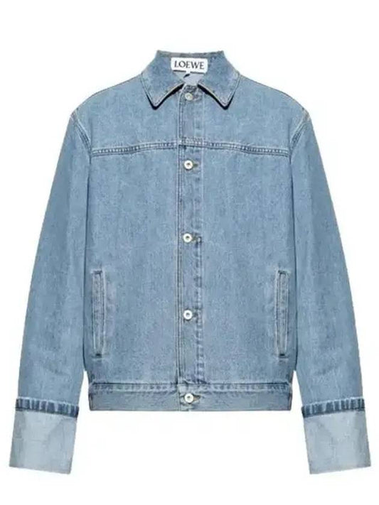 Fisherman Turn Up Denim Jacket Blue - LOEWE - BALAAN 2