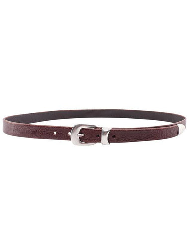 Metal Buckle 2cm Leather Belt Marrone - OUR LEGACY - BALAAN 1