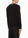 Intarsia Stitch Crew Neck Merino Wool Knit Top Navy - THOM BROWNE - BALAAN 6