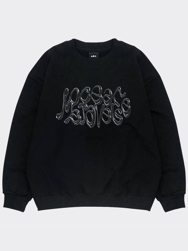 Chrome Metal 3D type Sweatshirt Black - AOX - BALAAN 5