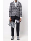 Tartan Pebble Grain Leather Clutch Bag Grey - THOM BROWNE - BALAAN 10