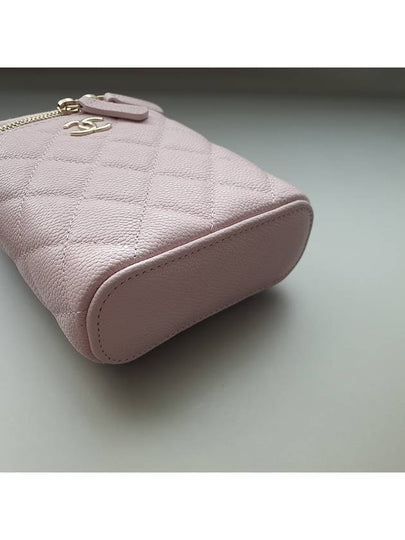 Small Vanity Cosmetic Chain Bag Caviar Light Pink Gold Plated - CHANEL - BALAAN 2