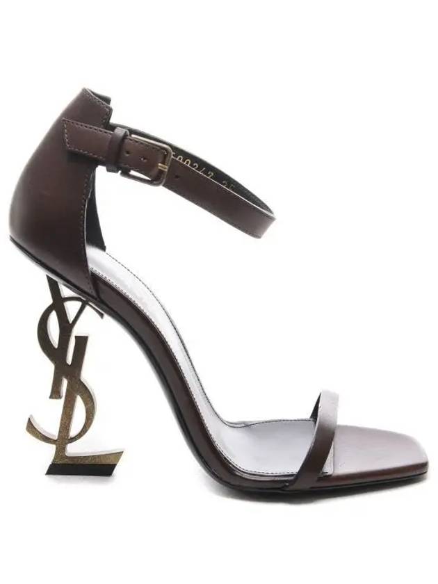 Monogram Opyum Sandal Heels Brown - SAINT LAURENT - BALAAN 1