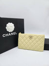 Season CC logo small pouch caviar light yellow AP3344 - CHANEL - BALAAN 1