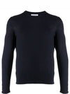 Back Stripe Merino Wool Knit Top Navy - THOM BROWNE - BALAAN 1