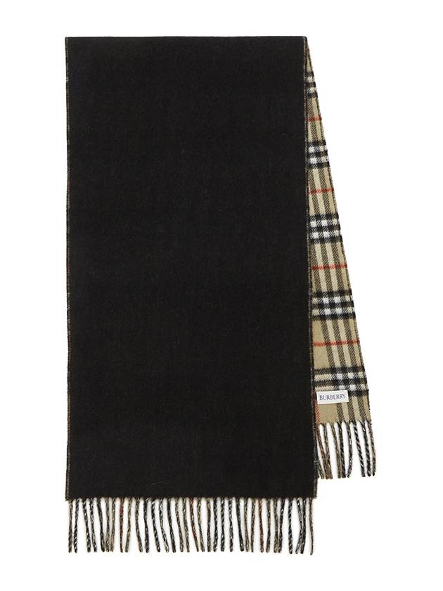 Check Cashmere Scarf Black - BURBERRY - BALAAN 2