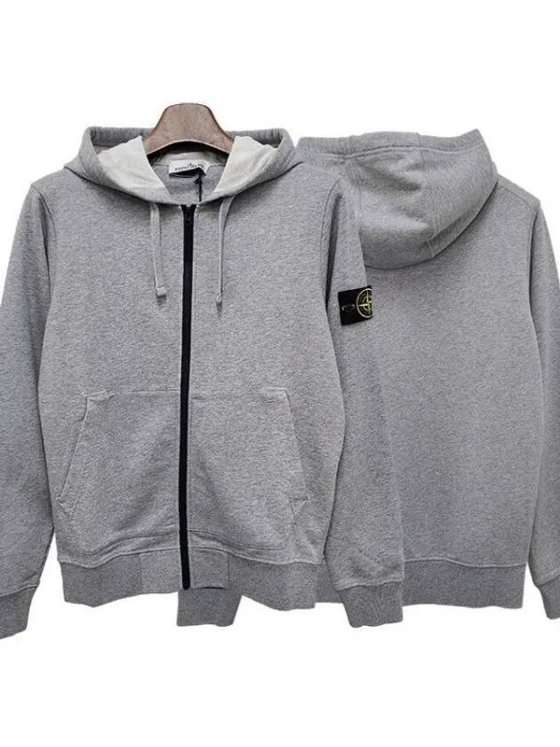 logo patch cotton hooded zip up cardigan 38806762 1095878 - STONE ISLAND - BALAAN 1