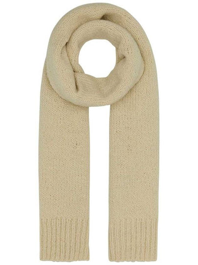 Irregular Texture Wool Knit Scarf Ivory - JIL SANDER - BALAAN 2