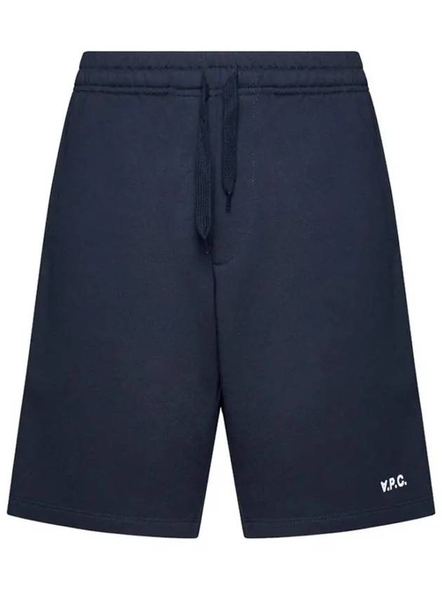 Men's Logo Drawstring Waist Track Shorts Dark Navy - A.P.C. - BALAAN 3