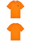 Logo Patch Short Sleeves T-Shirt Orange - STONE ISLAND - BALAAN 5