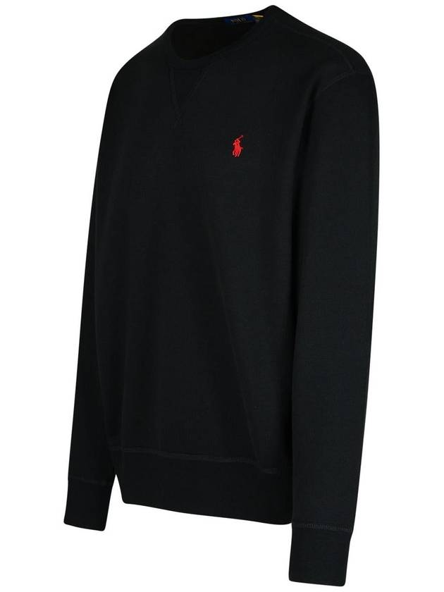 Embroidered Logo Pony Crew Neck Sweatshirt Black - POLO RALPH LAUREN - BALAAN 3