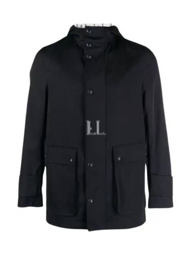 Nylon Tech Snap Front Rain Parka Navy - THOM BROWNE - BALAAN 2