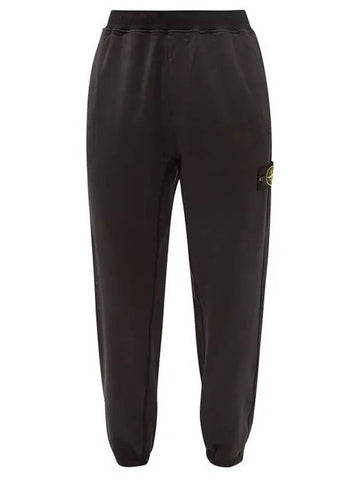 Wappen Patch Nylon Fleece Jogger Track Pants Black - STONE ISLAND - BALAAN 1