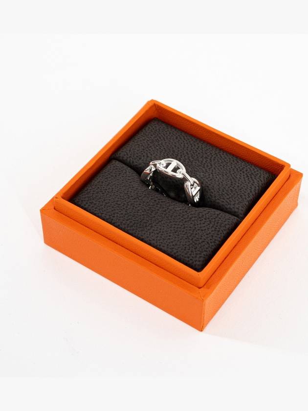 Small Chaine D'Ancre Enchainee Ring Silver - HERMES - BALAAN 8