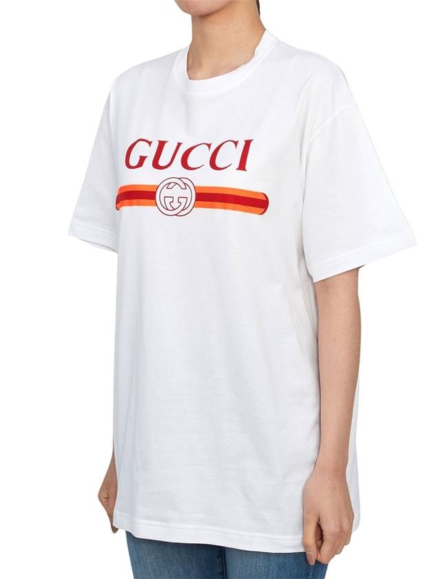 Jersey Print Cotton Short Sleeve T-Shirt White - GUCCI - BALAAN 3