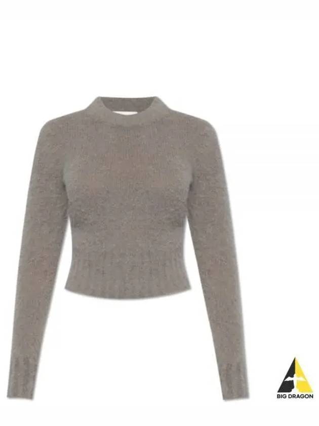 Brushed Wool Alpaca Knit Top Taupe - AMI - BALAAN 2