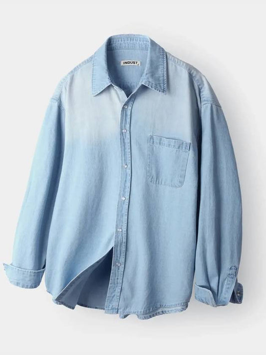 Biowashing Snap Denim Shirt Light Blue - INDUST - BALAAN 2