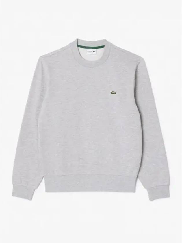 Basic Classic Fit Crew Neck Sweatshirt Melange Grey - LACOSTE - BALAAN 2