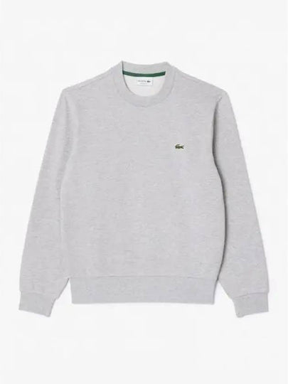 Basic Classic Fit Crew Neck Sweatshirt Melange Gray - LACOSTE - BALAAN 2