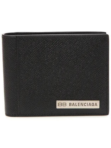 BB Plate Squared Bicycle Wallet Black - BALENCIAGA - BALAAN 1