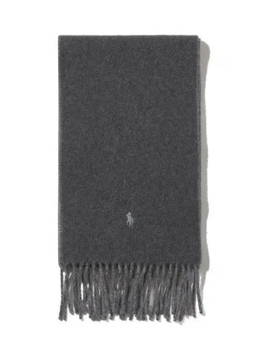 Reversible Wool Blend Scarf Charcoal010 - POLO RALPH LAUREN - BALAAN 1