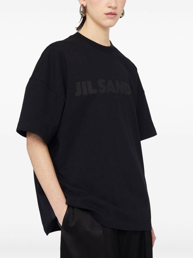 Logo Print Short Sleeve T-Shirt Black - JIL SANDER - BALAAN 3