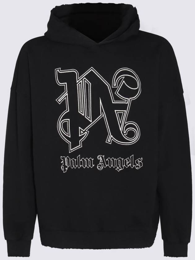 Monogram Popover Hoodie Black PMBB126E23FLE0011003 - PALM ANGELS - BALAAN 2