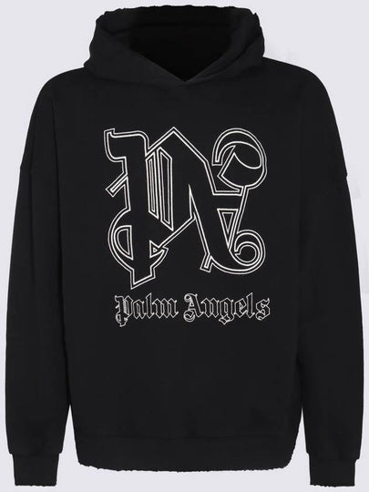 Monogram Popover Hoodie Black PMBB126E23FLE0011003 - PALM ANGELS - BALAAN 2