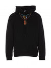 Feather Necklace Print Cotton Hoodie Black - MARCELO BURLON - BALAAN 1