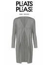 Pleated please basic midi cardigan gray JA108 - ISSEY MIYAKE - BALAAN 1