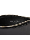 Tiny Cassandre Fragments Silver Hardware Leather Zipper Card Wallet Black - SAINT LAURENT - BALAAN 7