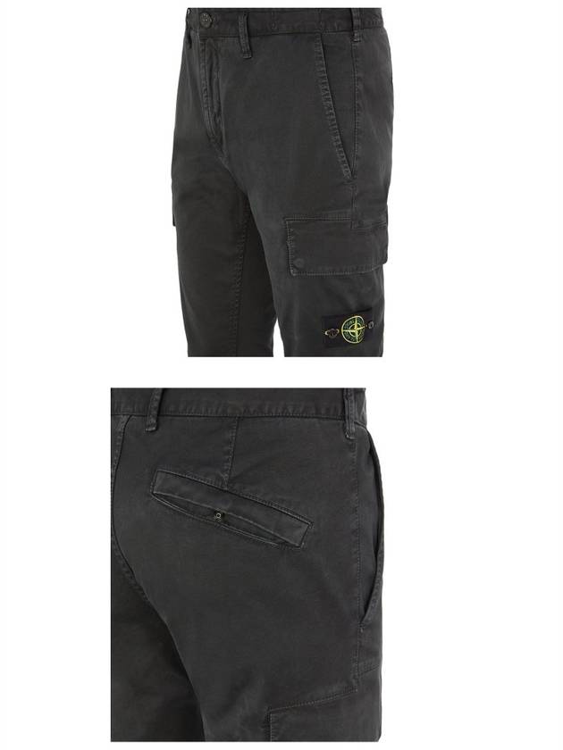 Men's Wappen Patch Cargo Straight Pants Black - STONE ISLAND - BALAAN 6