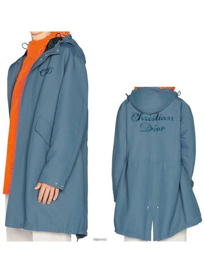 Homme Logo Fishtail Parka Blue - DIOR - BALAAN 2