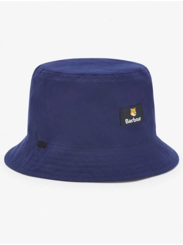 Cotton Reversible Bucket Hat Navy - BARBOUR - BALAAN 6