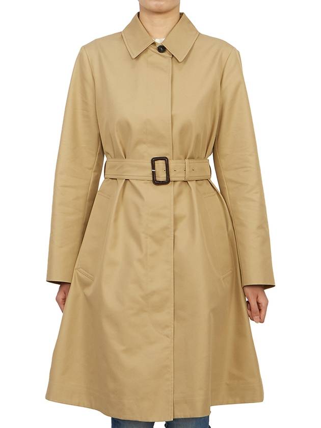 Vanda Belted Cotton Trench Coat Beige - MAX MARA - BALAAN 4